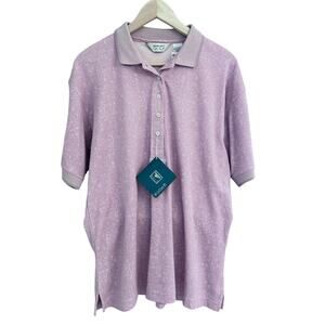 1995 Reebok Golf Polo Shirt Women's L – Purple Abstract Pattern New with Tags